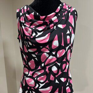 Calvin Klein Printed Drape Front Sleeveless Top